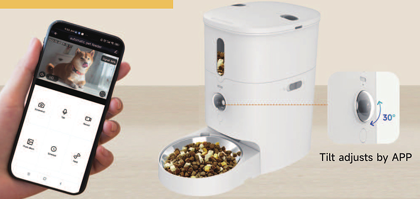 automatic feeder, smart pet feeder with camera, for dog and cat, smartlife APP control
